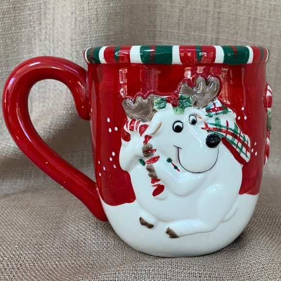 FITZ and FLOYD Reindeer Holiday Mug and Plate Set 2pc - Picture 6 of 15